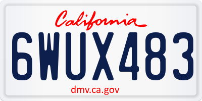 CA license plate 6WUX483