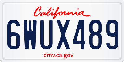 CA license plate 6WUX489