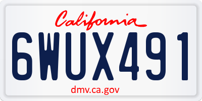 CA license plate 6WUX491
