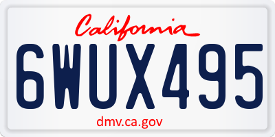CA license plate 6WUX495