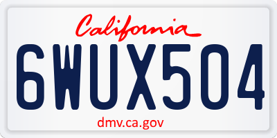 CA license plate 6WUX504