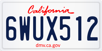 CA license plate 6WUX512