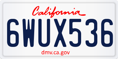 CA license plate 6WUX536