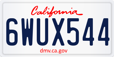 CA license plate 6WUX544