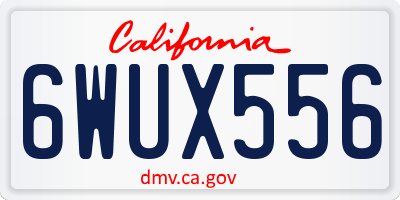 CA license plate 6WUX556