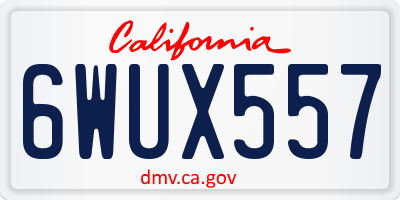 CA license plate 6WUX557