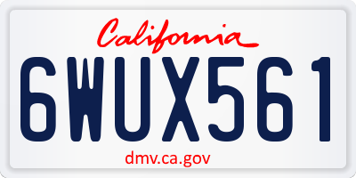 CA license plate 6WUX561