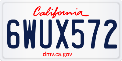 CA license plate 6WUX572