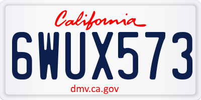 CA license plate 6WUX573