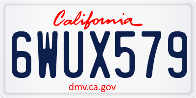 CA license plate 6WUX579