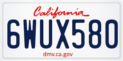 CA license plate 6WUX580