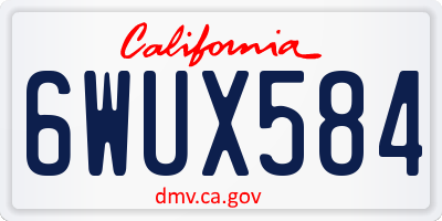 CA license plate 6WUX584