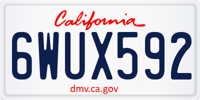 CA license plate 6WUX592
