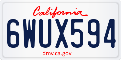 CA license plate 6WUX594