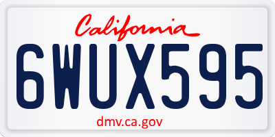 CA license plate 6WUX595