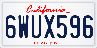 CA license plate 6WUX596