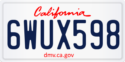 CA license plate 6WUX598