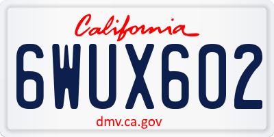 CA license plate 6WUX602
