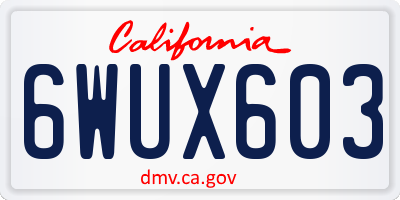 CA license plate 6WUX603