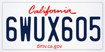 CA license plate 6WUX605
