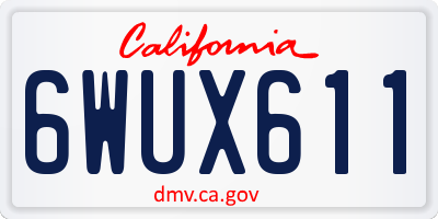 CA license plate 6WUX611