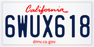 CA license plate 6WUX618