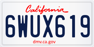 CA license plate 6WUX619