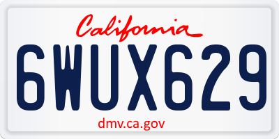 CA license plate 6WUX629