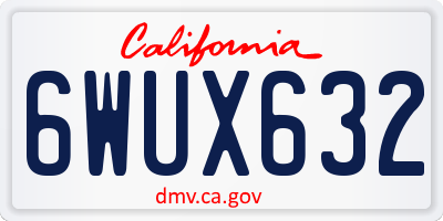 CA license plate 6WUX632