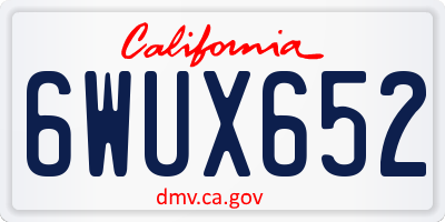 CA license plate 6WUX652
