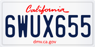 CA license plate 6WUX655
