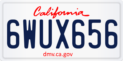 CA license plate 6WUX656