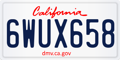 CA license plate 6WUX658