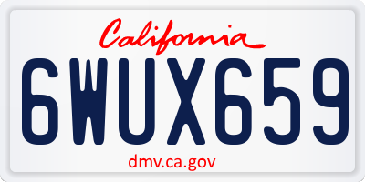 CA license plate 6WUX659