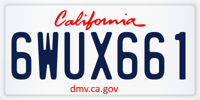 CA license plate 6WUX661