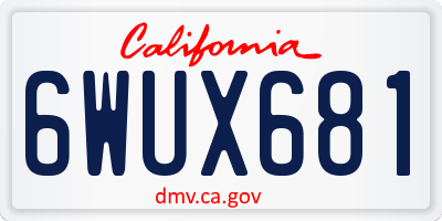 CA license plate 6WUX681