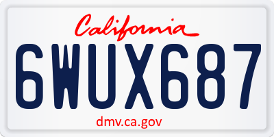 CA license plate 6WUX687
