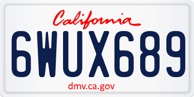 CA license plate 6WUX689