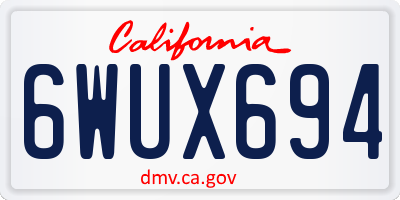 CA license plate 6WUX694