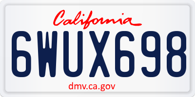 CA license plate 6WUX698