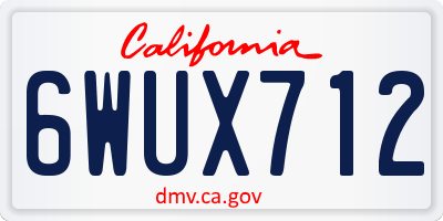 CA license plate 6WUX712