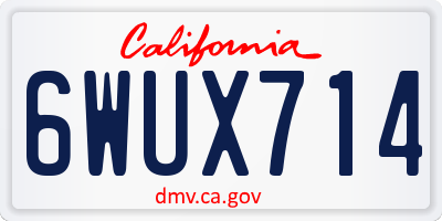 CA license plate 6WUX714