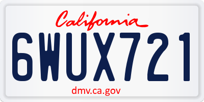 CA license plate 6WUX721
