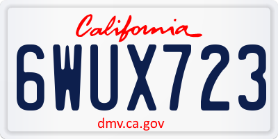 CA license plate 6WUX723