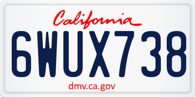 CA license plate 6WUX738