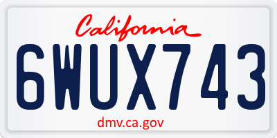 CA license plate 6WUX743