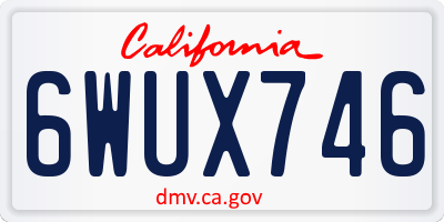 CA license plate 6WUX746