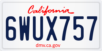 CA license plate 6WUX757