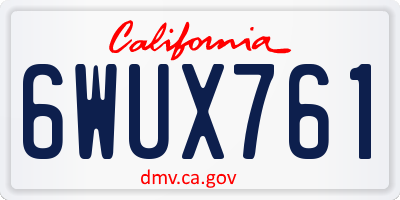CA license plate 6WUX761