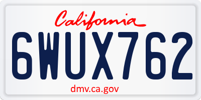 CA license plate 6WUX762